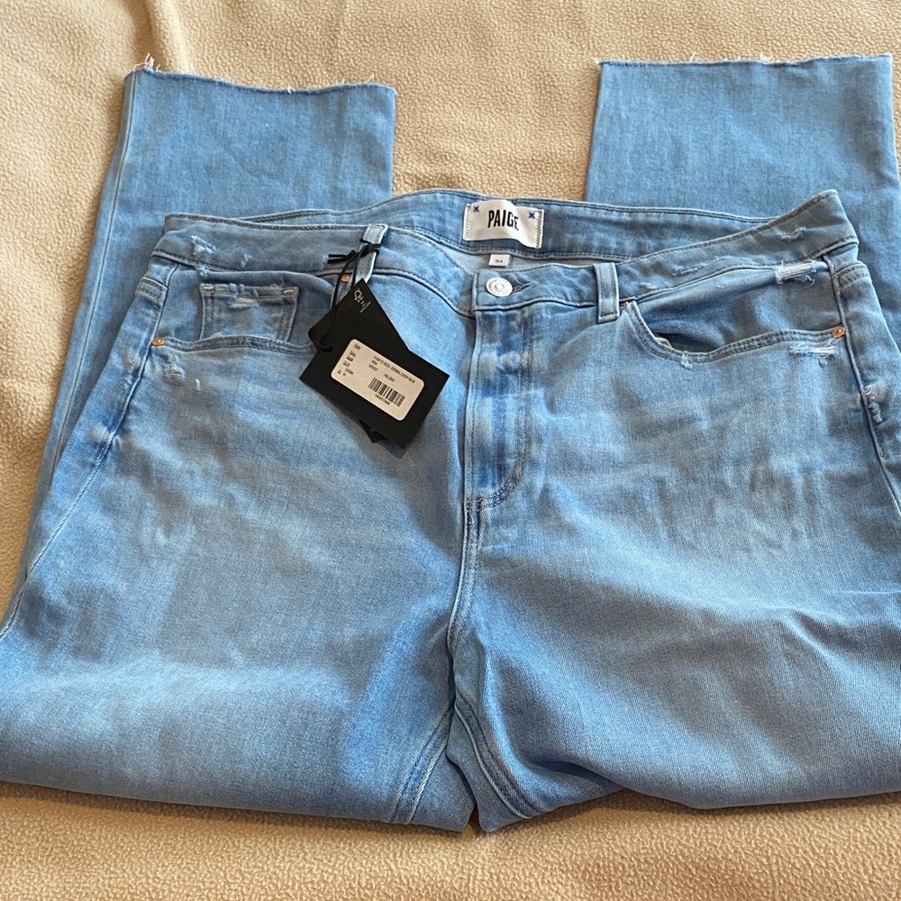 PAIGE Light Blue Straight Leg Jeans